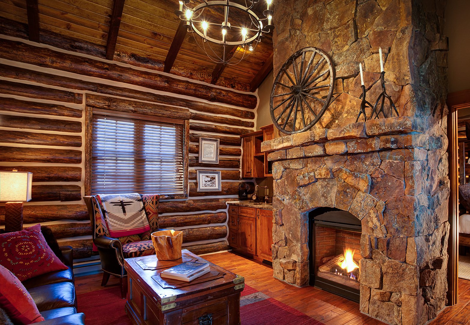 living room with fireplace